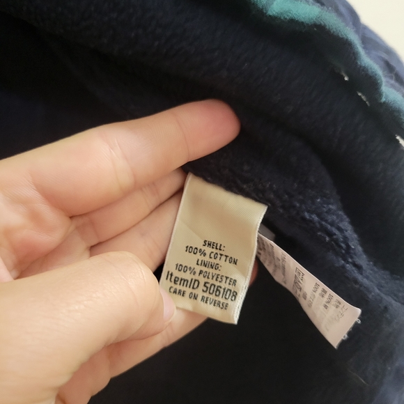 L.L. Bean green blue plaid shacket shirt jacket MP - Picture 4 of 4